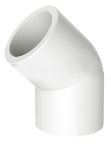 Codo 45° pegar PVC presión blanco 16 mm