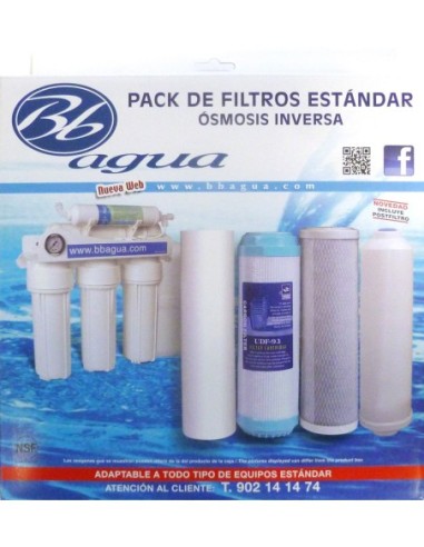 Pack de 4 recambios de filtros de ósmosis inversa EUR-50