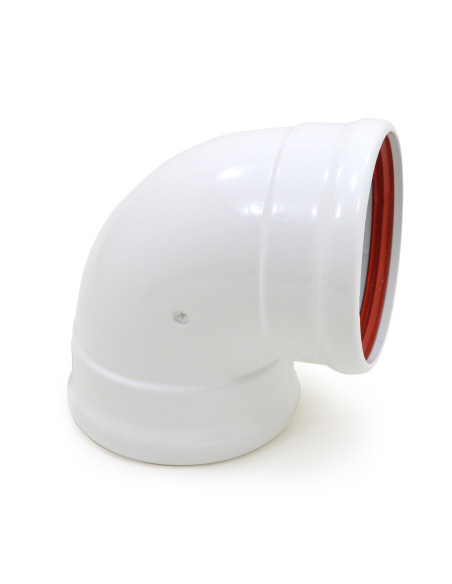 Codo de aluminio blanco de 90° y 110 mm
