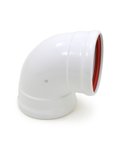 Codo de aluminio blanco de 90° y 125 mm