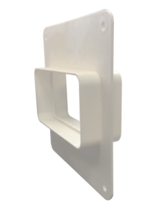 Empalme para pared rectangular de PVC blanco 147 x 70 mm