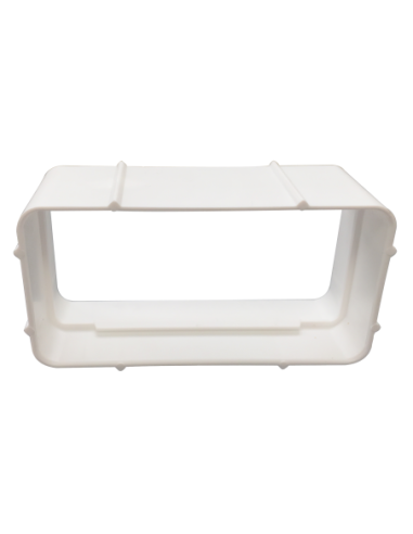 Empalme rectangular de PVC blanco 110 x 55 mm