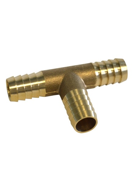 Te Estriada Latón  para Manguera con Abrazaderas 20 mm - Granel