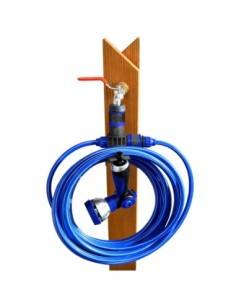 Manguera helicoidal 10 m + pistola 8 funciones + soporte | S&M Garden 2