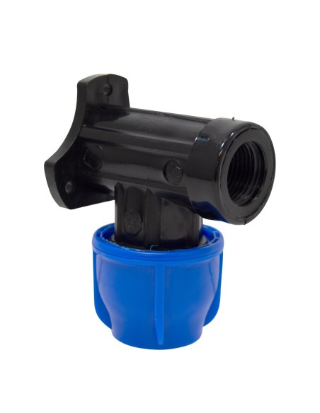 Codo Grifo Rosca Hembra Polietileno con Refuerzo de Acero Inoxidable 1/2'' - 20mm