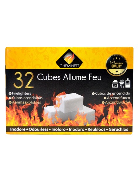 Cheminett Pastillas Encendido de Parafina para Barbacoas y Chimeneas - Caja 32 unidades