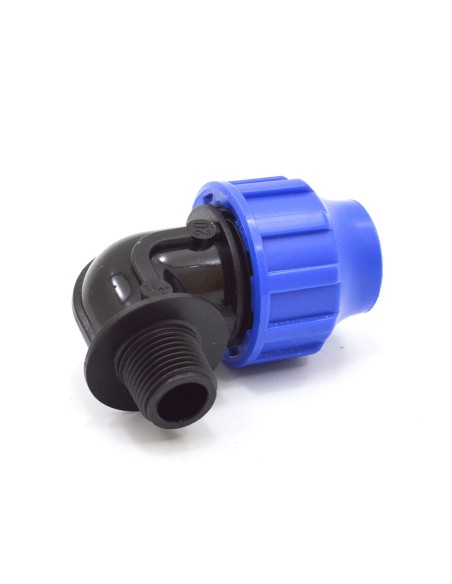 Codo de polietileno con rosca macho - S&M Garden