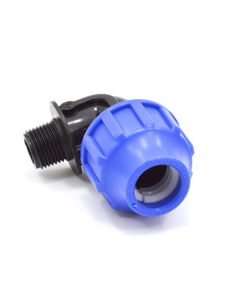 Codo de polietileno con rosca macho - S&M Garden