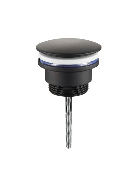 Válvula clic-clac compacta negra para lavabo | S&M Plumbing