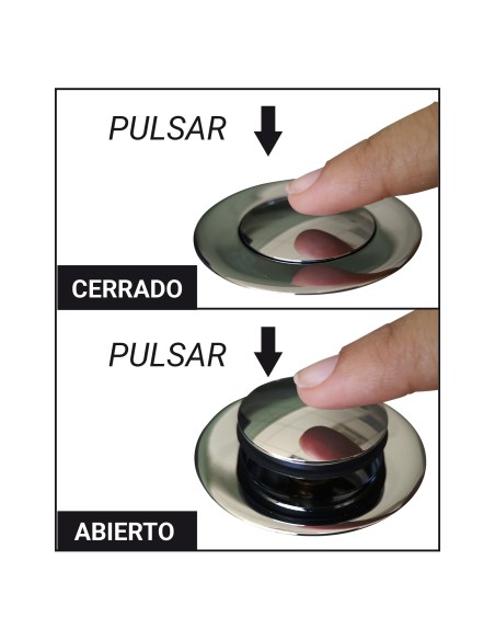 Válvula clic-clac compacta negra para lavabo | S&M Plumbing