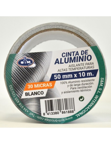 Cinta de aluminio para sellar 50 mm x 10 m