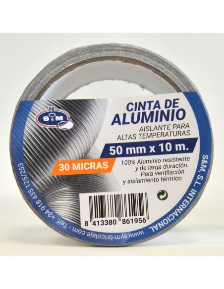 Cinta de aluminio para sellar 50 mm x 10 m
