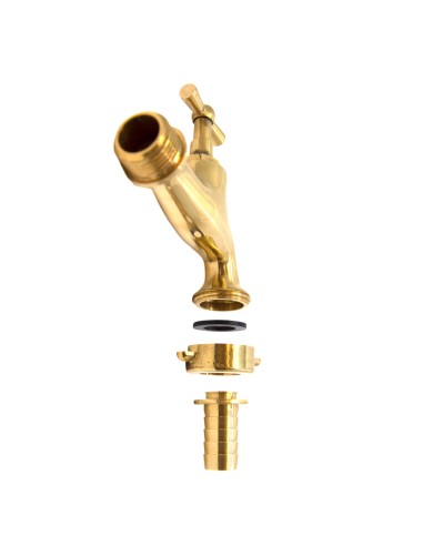 Grifo regulable de latón con toma para manguera | S&M Garden