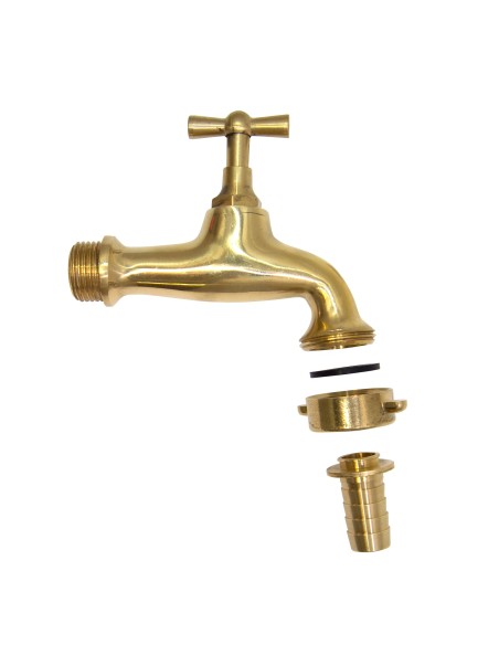 Grifo regulable de latón con toma para manguera | S&M Garden