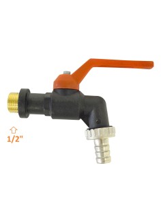 Grifo Esfera Normal Rojo Plástico Láton - 1/2'' 2