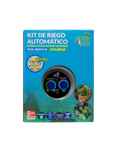 Kit de riego automático por goteo para 10 plantas | S&M Garden