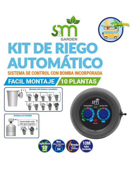 Kit de riego automático por goteo para 10 plantas | S&M Garden