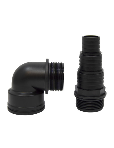 Codo con rosca macho de polipropileno negro para bombeo | S&M Garden