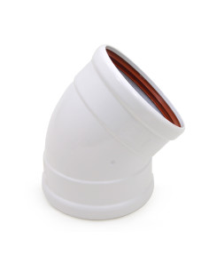 Codo de aluminio blanco de 45º y 110 mm