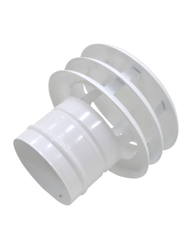 Cortavientos blanco de chapa y 3 alas 110 mm