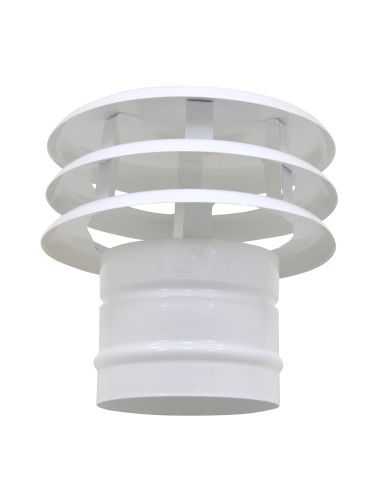 Cortavientos blanco de chapa y 3 alas 110 mm