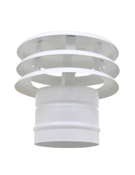 Cortavientos blanco de chapa y 3 alas 110 mm