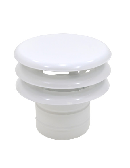 Cortavientos blanco de chapa y 3 alas 110 mm