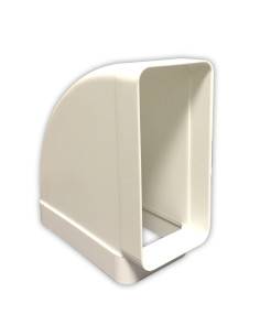 Codo rectangular horizontal de PVC blanco 110 x 55 mm