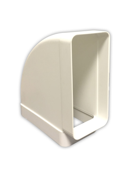 Codo rectangular horizontal de PVC blanco 110 x 55 mm
