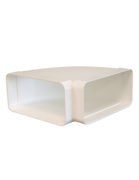 Codo rectangular horizontal de PVC blanco 110 x 55 mm
