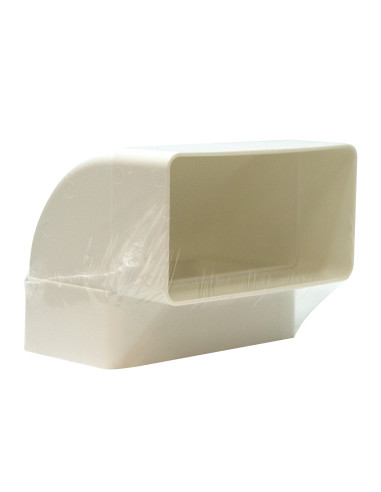 Codo rectangular de PVC blanco 110 x 55 mm