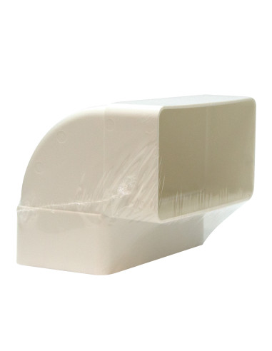 Codo rectangular de PVC blanco 110 x 55 mm