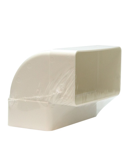 Codo rectangular de PVC blanco 110 x 55 mm