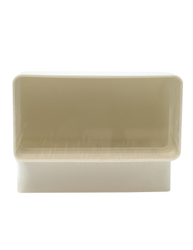 Codo rectangular de PVC blanco 110 x 55 mm