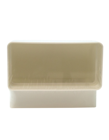 Codo rectangular de PVC blanco 110 x 55 mm