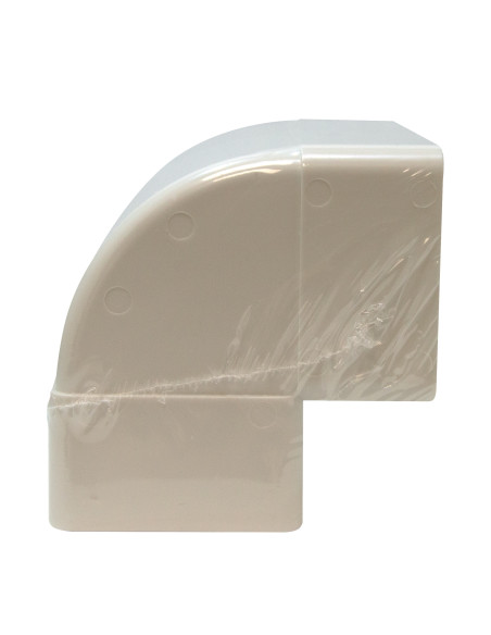 Codo rectangular de PVC blanco 110 x 55 mm