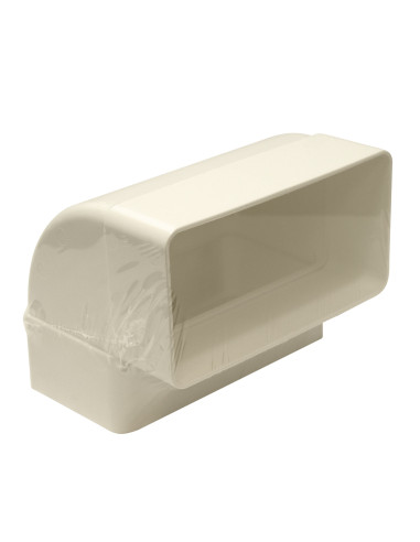 Codo rectangular de PVC blanco 147 x 70 mm
