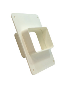 Empalme para pared rectangular de PVC blanco 110 x 55 mm 2