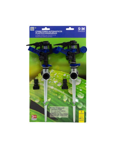 Aspersor de impacto de plástico con estaca de zinc | S&M Garden