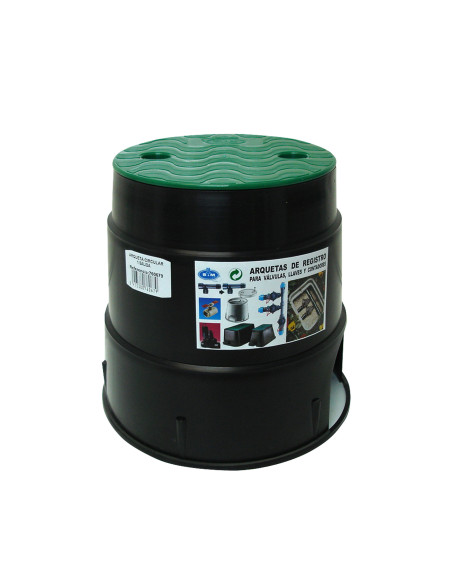 Arqueta circular con 2 salidas para riego enterrado | S&M Garden