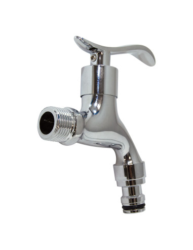 Grifo de jardín cromado con toma automática para manguera | S&M Garden