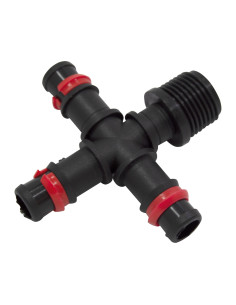 Cruz para riego por goteo 16 mm con rosca 1/2" | S&M Garden