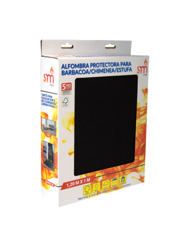 Alfombra protectora para barbacoa, chimenea y estufa | S&M Fire