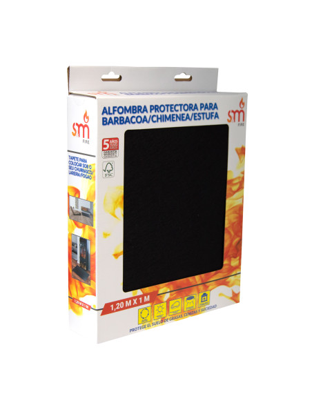 Alfombra protectora para barbacoa, chimenea y estufa | S&M Fire