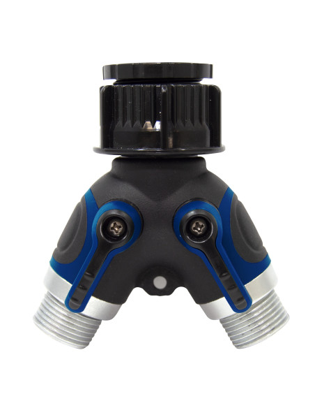 Distribuidor en Y de 2 vías macho 3/4" con llaves de paso | S&M Garden