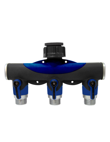 Distribuidor de 3 vías macho 3/4" con llaves de paso | S&M Garden