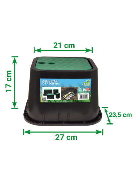 Arqueta rectangular para instalaciones de riego enterrado | S&M Garden