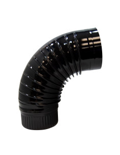 Codo vitrificado anticondensación 90° de color negro | S&M Fire