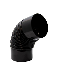 Codo vitrificado anticondensación 72° de color negro | S&M Fire 2