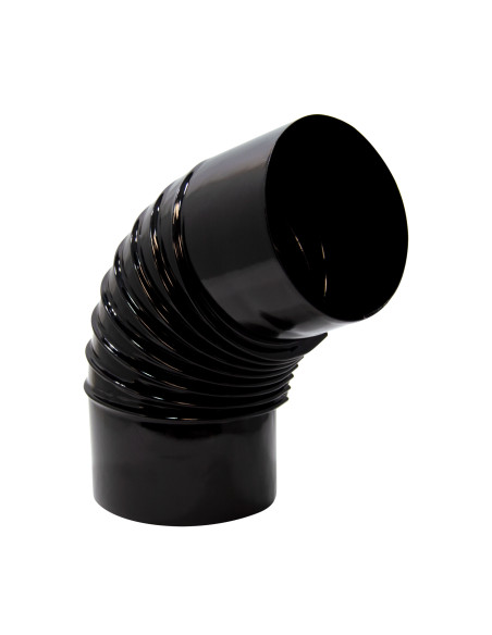 Codo vitrificado anticondensación 72° de color negro | S&M Fire